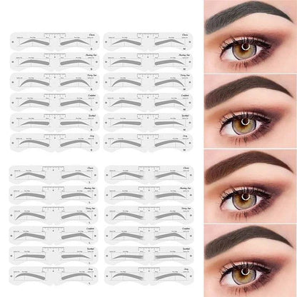 Reusable Eyebrow Stencil Kit – Brow Shaping & Styling Guide with Soft Ruler | Makeup Tool for Precise Grooming & Definition