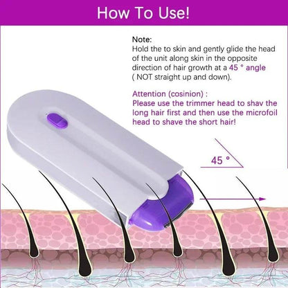 Painless Unisex Electric Hair Trimmer for Face, Legs, Bikini, Arms and Full Body Use
