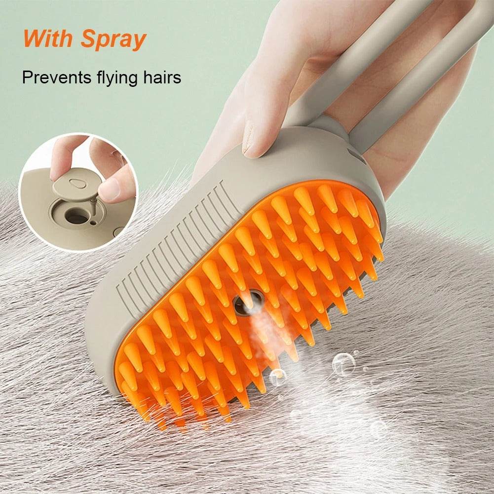 3-in-1 Electric Pet Brush – Steam Cleaner, Hair Remover & Massager for Dogs & Cats