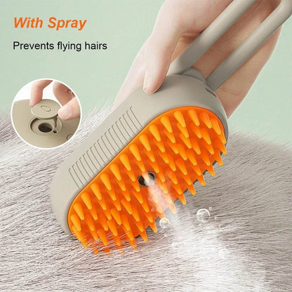 3-in-1 Electric Pet Brush – Steam Cleaner, Hair Remover & Massager for Dogs & Cats
