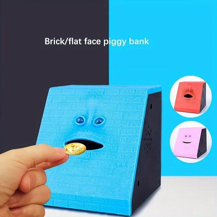 Smart Face Piggy Bank – Motion Sensor Coin-Eating Money Box for Kids & Adults – Fun Electric Plastic Savings Bank