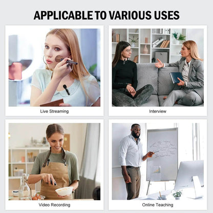 2-Pack Wireless Lavalier Microphones for iPhone, Android, and iPad Vlogging, Streaming, and Clear Voice Recording