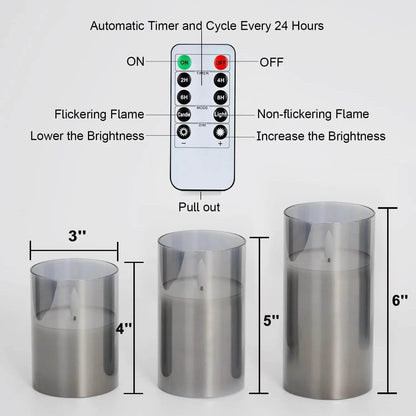 Aurora Glow Flicker Candles with remote