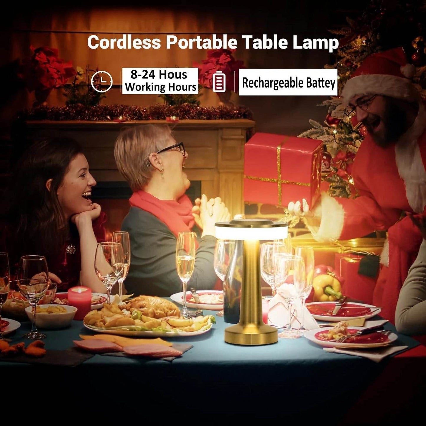 Retro USB Rechargeable LED Table Lamp – Dimmable Night Light for Bedroom, Bar, or Camping – Vintage Ambient Lighting