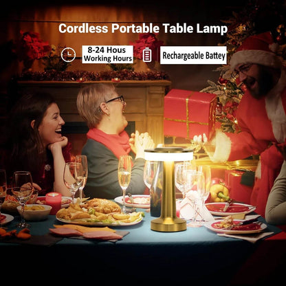 Retro USB Rechargeable LED Table Lamp – Dimmable Night Light for Bedroom, Bar, or Camping – Vintage Ambient Lighting