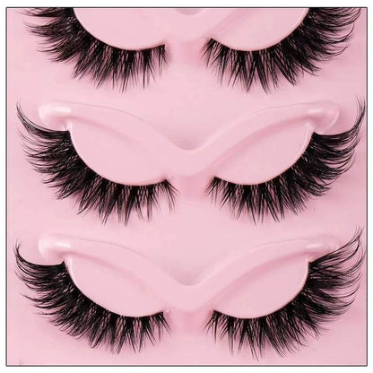 5 Pairs Cat Eye Faux Mink Lashes – Elongated, Fluffy False Eyelashes for Glam Makeup Look