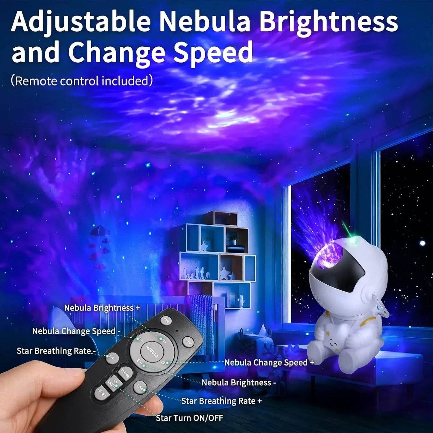 Galaxy Star Astronaut Projector Night Light – LED Nebula Sky Lamp for Kids & Adults, Bedroom & Room Decoration, Ideal Gift for Holidays or Birthdays