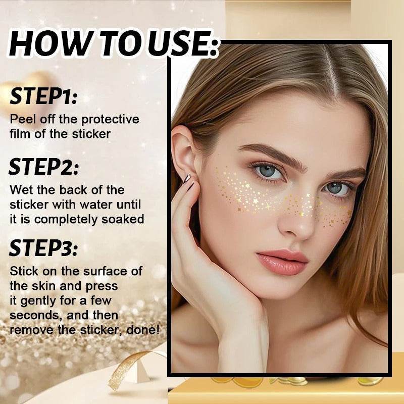 Glitter Freckle Patches – Sparkly Face Stickers for Instant Shimmer, Easy to Apply & Remove