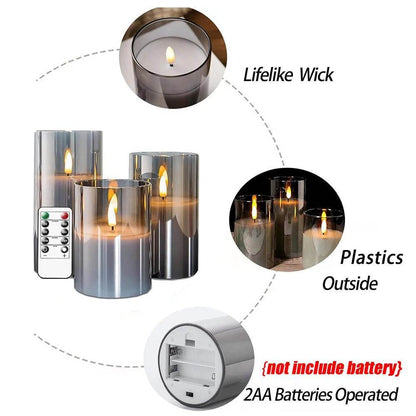 Aurora Glow Flicker Candles with remote