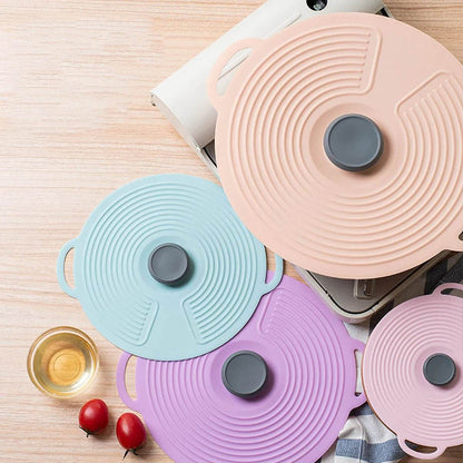 Silicone Fresh-Keeping Anti-Spill Lid – Leak-Proof, Dust-Proof, Reusable Food & Pot Cover for Kitchen Use