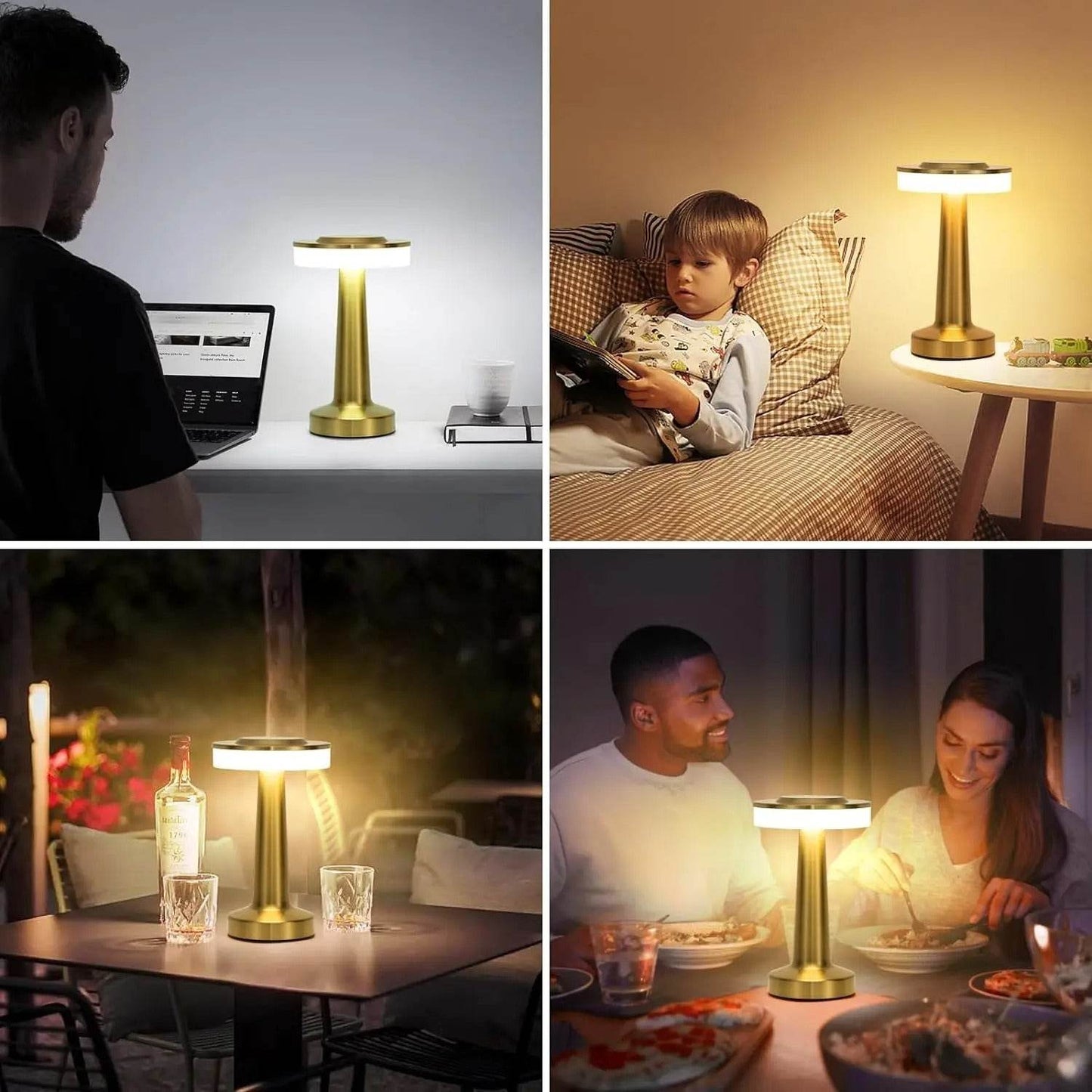 Retro USB Rechargeable LED Table Lamp – Dimmable Night Light for Bedroom, Bar, or Camping – Vintage Ambient Lighting