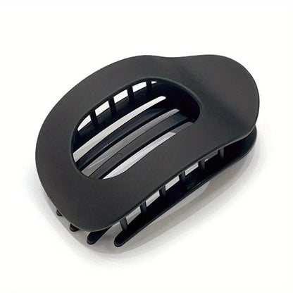 Leopard Matte Oval Hair Claw Clip – Curved Barrette for Women
