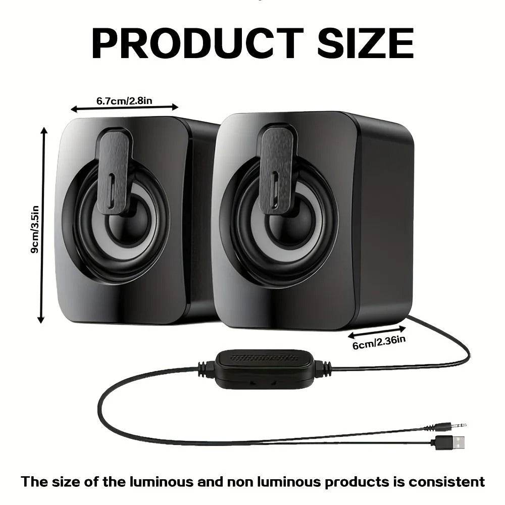 USB Wired HiFi Stereo Computer Speakers with LED Lights