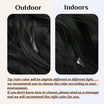 Premium Synthetic Invisible Wire Hair Extensions – Long Wavy Synthetic Hairpiece for Women, No Clips