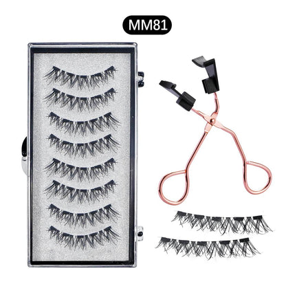 Magnetic 8Pcs Reusable Eyelashes with Applicator – No Glue, 5 Magnet Natural Look Lashes