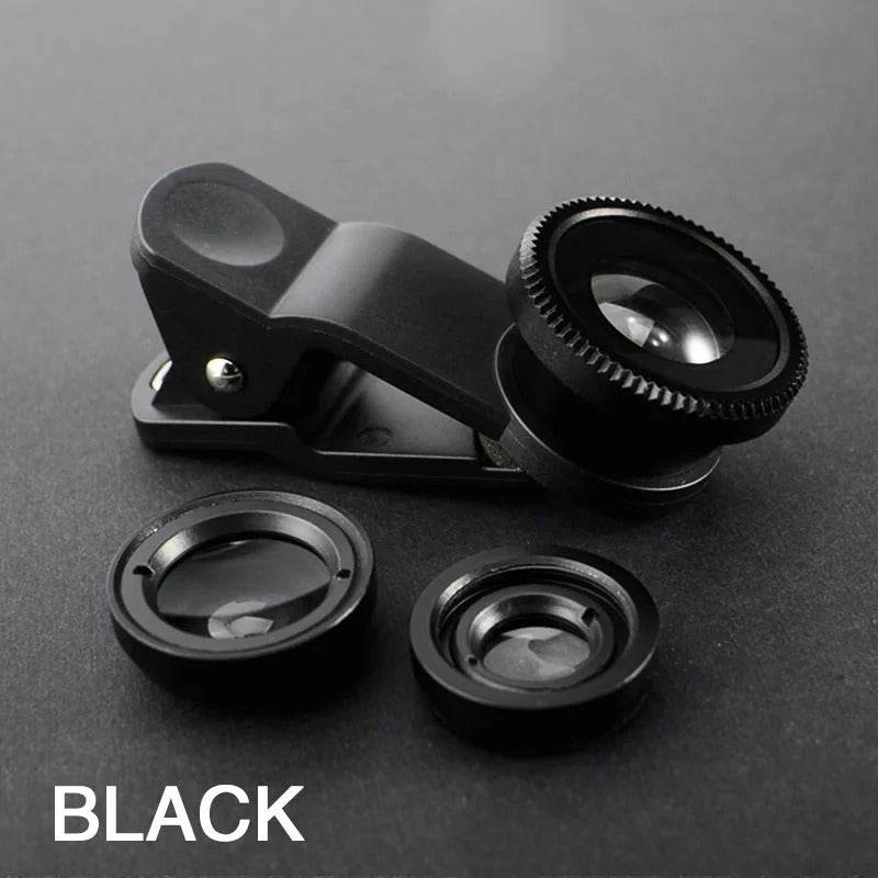 3-in-1 Smartphone Camera Lens Kit with Fisheye and Wide Angle