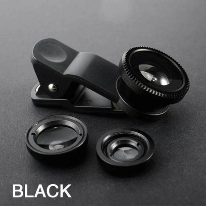 3-in-1 Smartphone Camera Lens Kit with Fisheye and Wide Angle