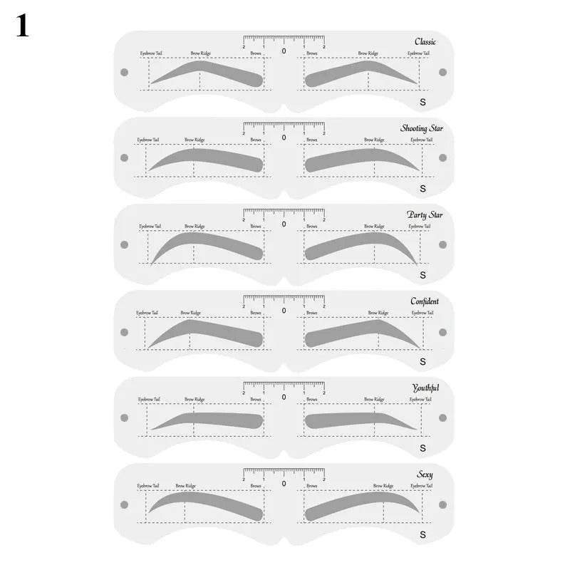 Reusable Eyebrow Stencil Kit – Brow Shaping & Styling Guide with Soft Ruler | Makeup Tool for Precise Grooming & Definition