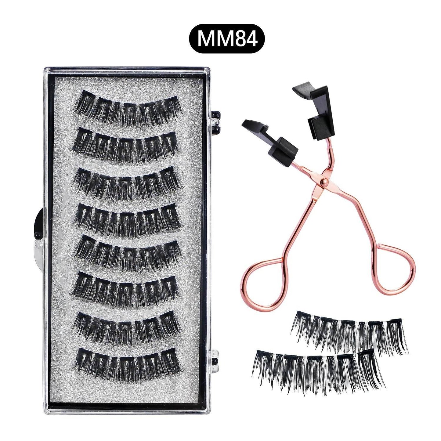 Magnetic 8Pcs Reusable Eyelashes with Applicator – No Glue, 5 Magnet Natural Look Lashes