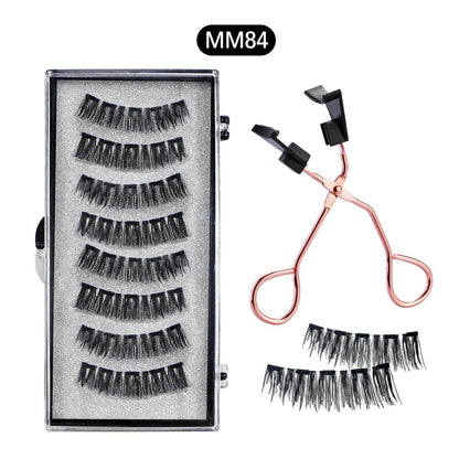 Magnetic 8Pcs Reusable Eyelashes with Applicator – No Glue, 5 Magnet Natural Look Lashes