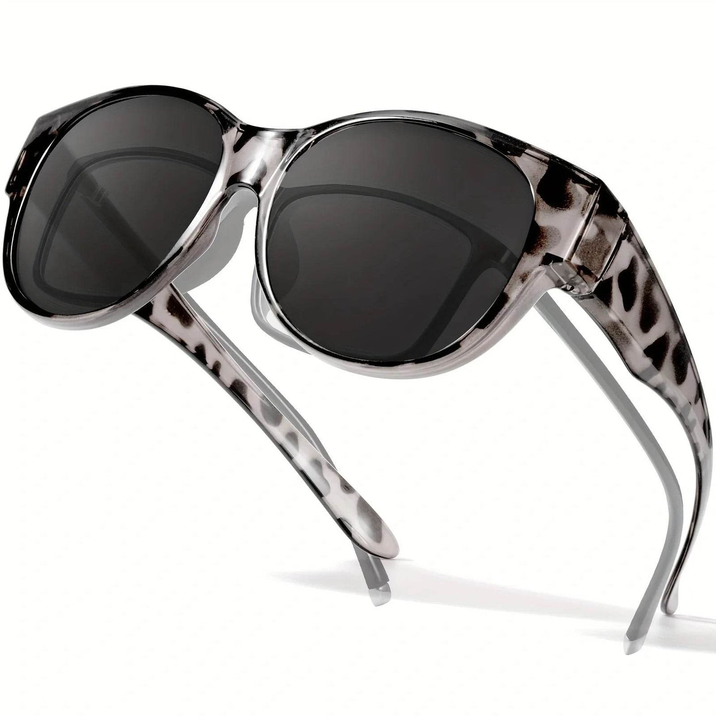 Fit Over Glasses Sunglasses for Women & Men – Oversized Cat Eye Polarized Shades, 100% UV400 Protection