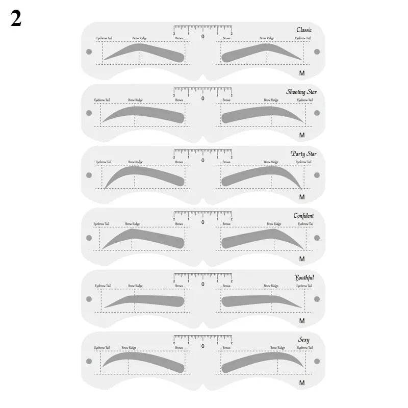 Reusable Eyebrow Stencil Kit – Brow Shaping & Styling Guide with Soft Ruler | Makeup Tool for Precise Grooming & Definition