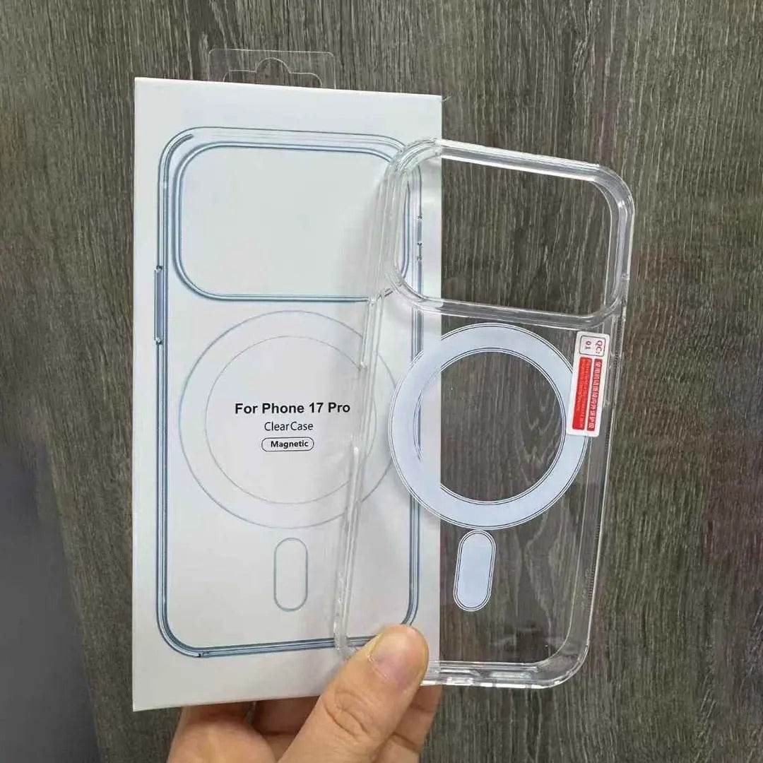 Crystal Clear Magnetic Case for iPhone 17 Air, 17 Pro, 17 Pro Max – Shockproof MagSafe Wireless Charging Cover