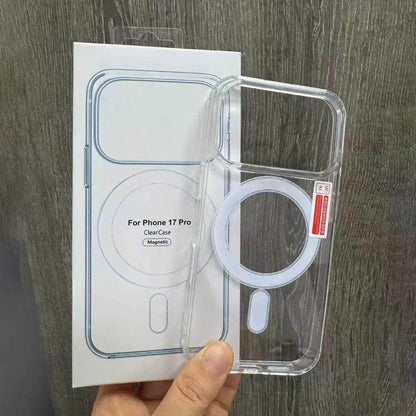 Crystal Clear Magnetic Case for iPhone 17 Air, 17 Pro, 17 Pro Max – Shockproof MagSafe Wireless Charging Cover