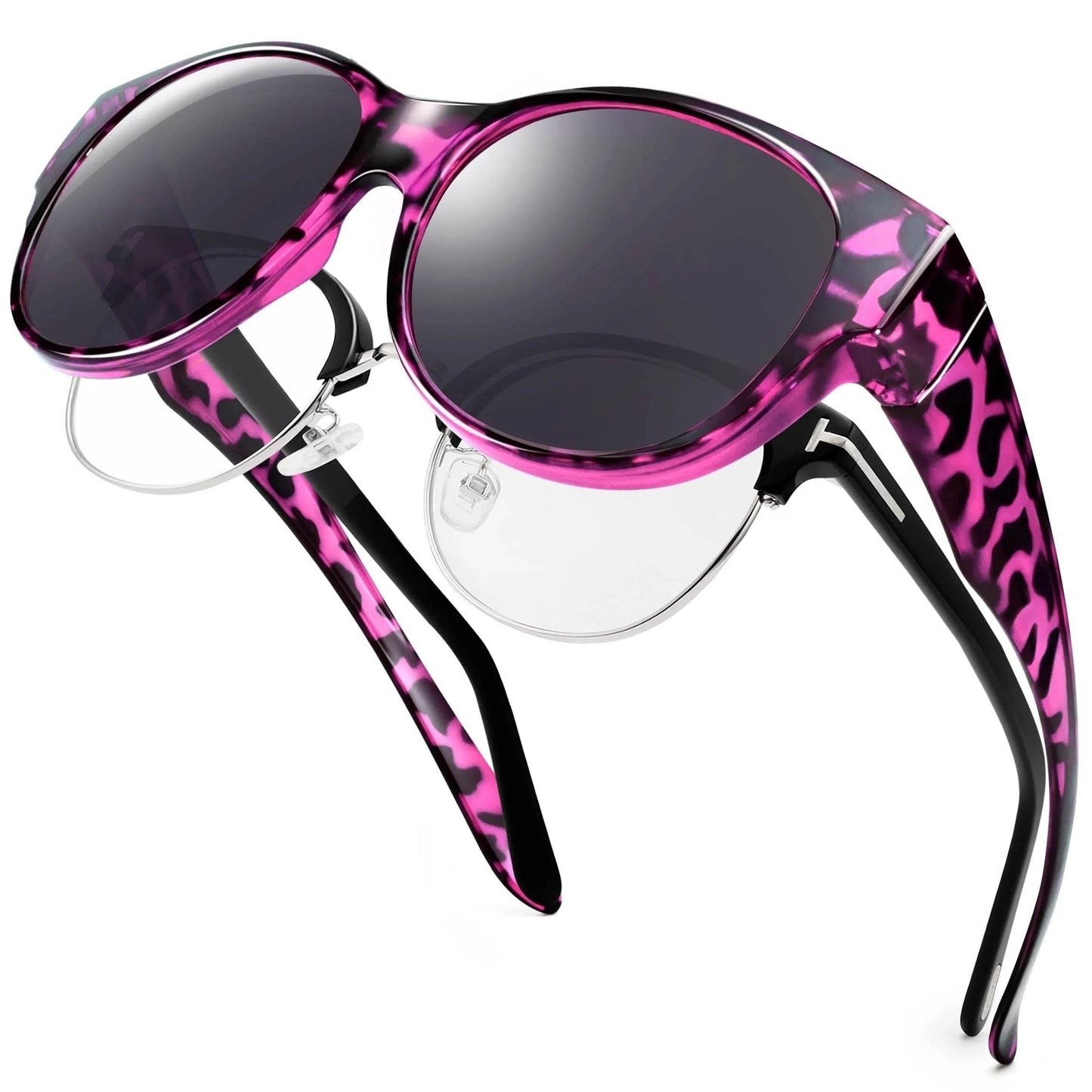 Fit Over Glasses Sunglasses for Women & Men – Oversized Cat Eye Polarized Shades, 100% UV400 Protection