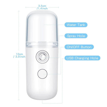 Nano Mist Facial Steamer – Portable 30ml Cool Mist Sprayer for Skin Hydration and Refreshing