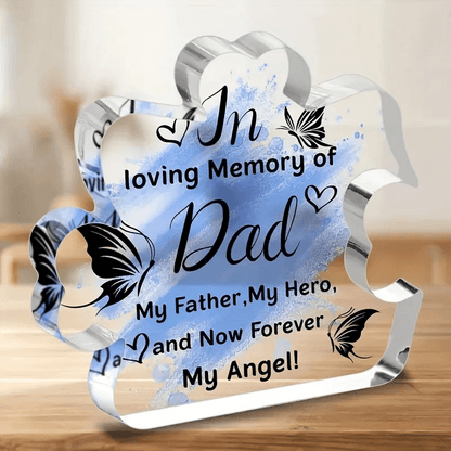Memorial Acrylic Plaque for Dad In Loving Memory Table Decoration