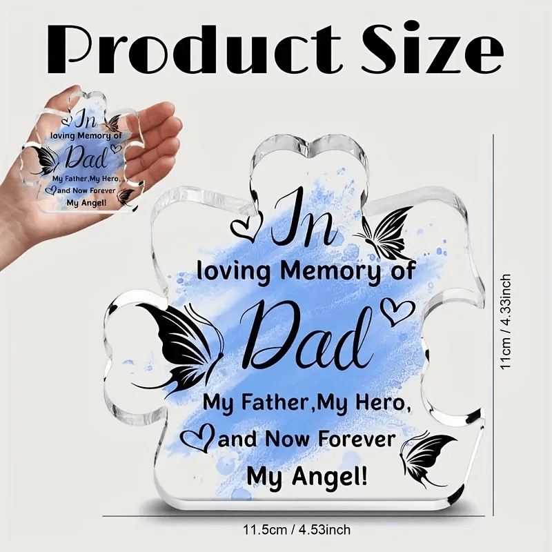 Memorial Acrylic Plaque for Dad In Loving Memory Table Decoration