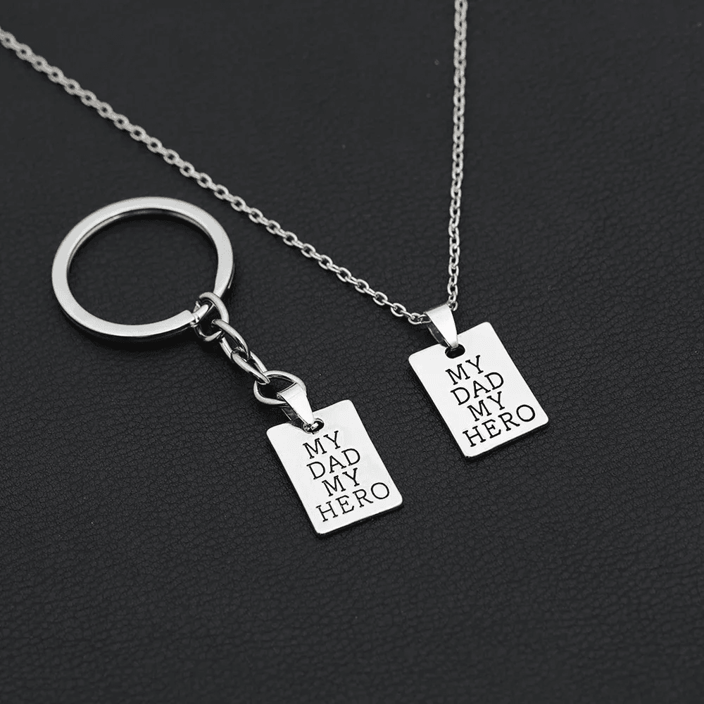 My Dad My Hero Keychain Necklace – Safe Driving Family Gift