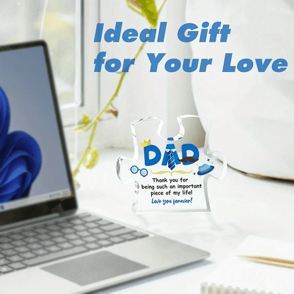 Acrylic Puzzle Plaque with Heartfelt Sayings Gift for Dad from Son or Daughter