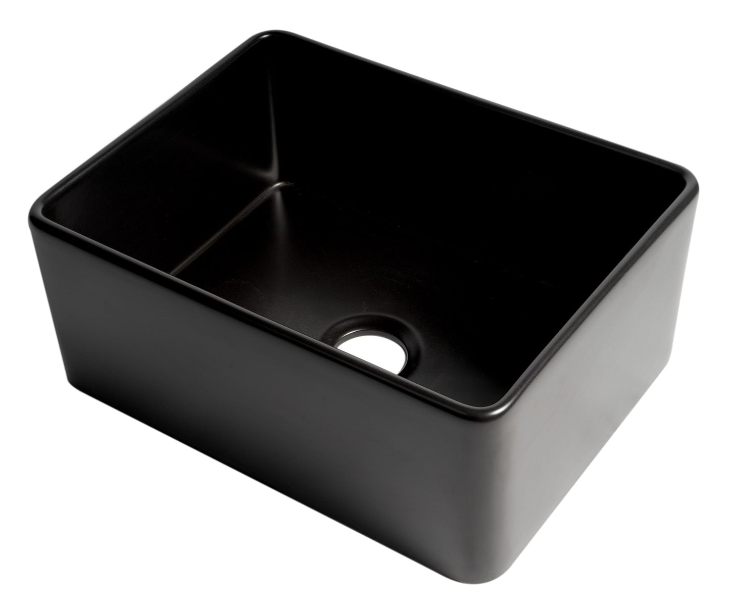 ALFI brand ABF2418 Smooth Apron 24" x 18" Single Bowl Fireclay Farm Sink
