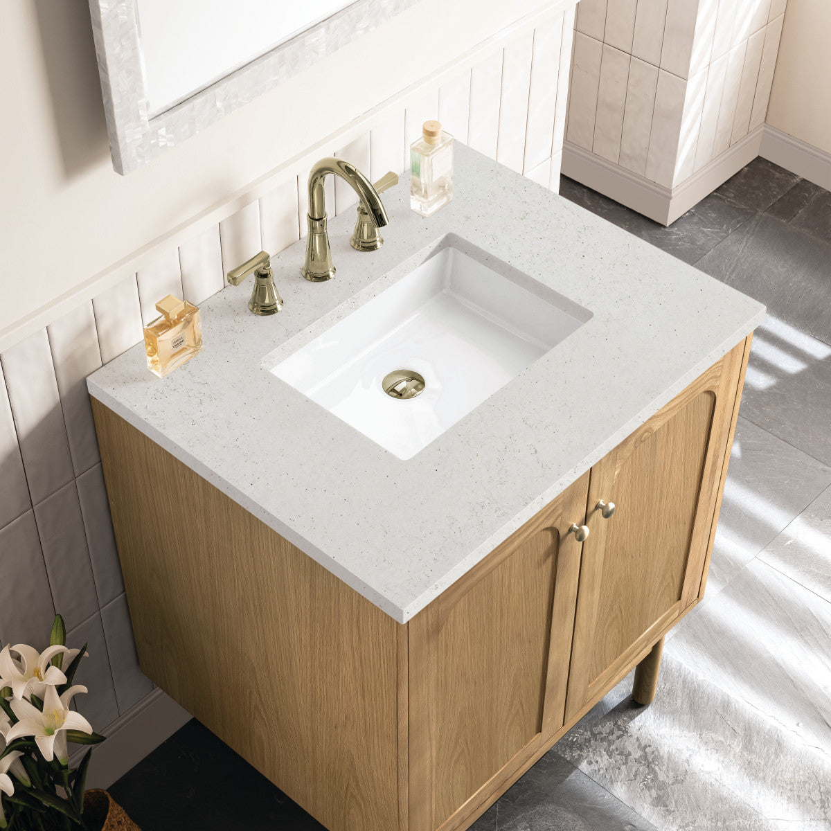 Laurent 30" Single Vanity Cabinet, Light Natural Oak