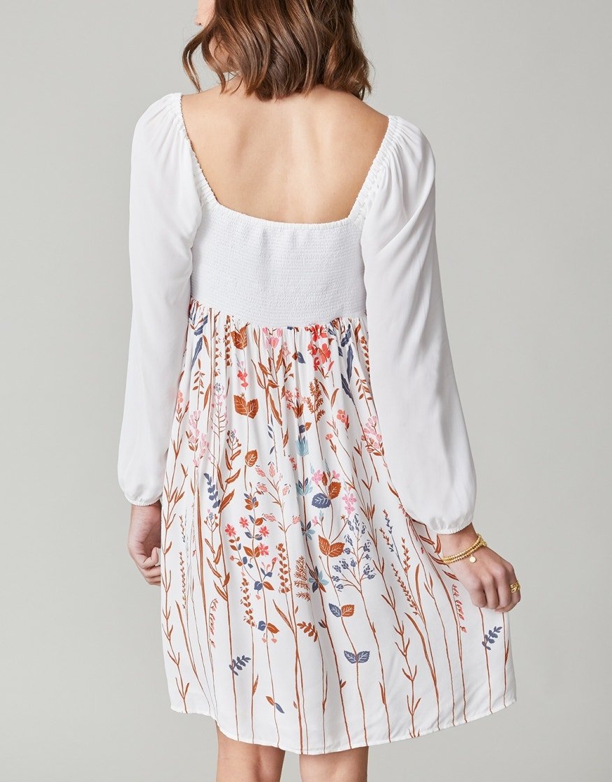 Mara Smocked Dress - Oyster Factory Field Flowers Multi