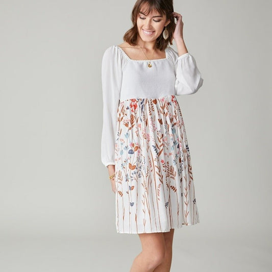 Mara Smocked Dress - Oyster Factory Field Flowers Multi