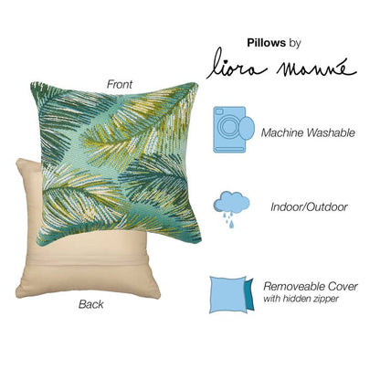 Marina Palm Border Indoor/Outdoor Pillow 18" x 18"