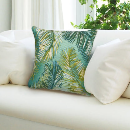 Marina Palm Border Indoor/Outdoor Pillow 18" x 18"