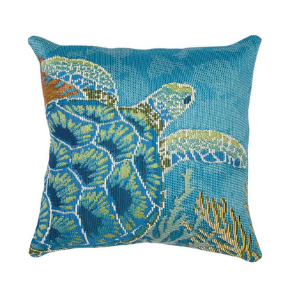 Marina Seaturtle Garden Indoor/Outdoor Pillow 18" x 18"