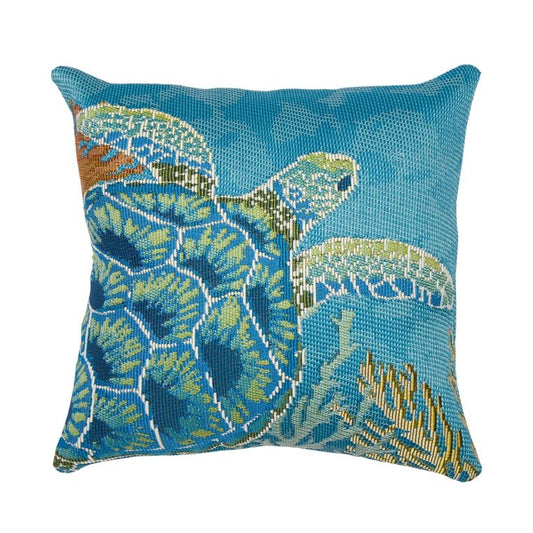 Marina Seaturtle Garden Indoor/Outdoor Pillow 18" x 18"
