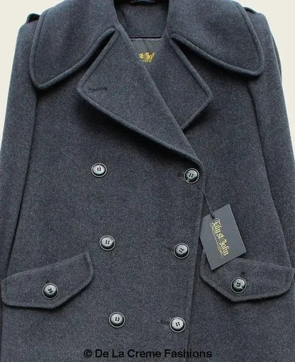 MARQUETTA - Womens Double Breasted Wool & Cashmere Blend Long Coat