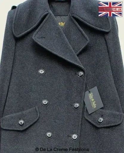 MARQUETTA - Womens Double Breasted Wool & Cashmere Blend Long Coat