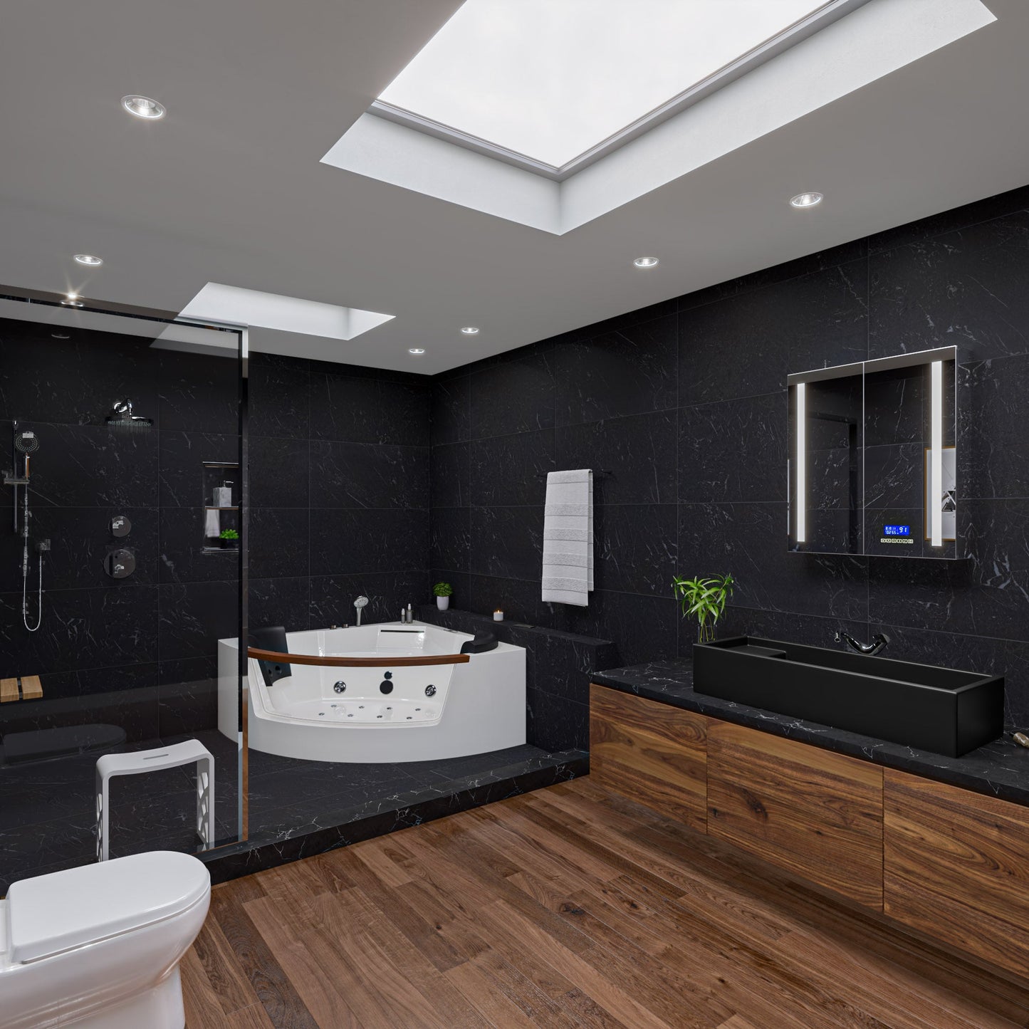 ALFI brand  AB39TRBM 39" Black Matte Above Mount Fireclay Bathroom Trough Sink