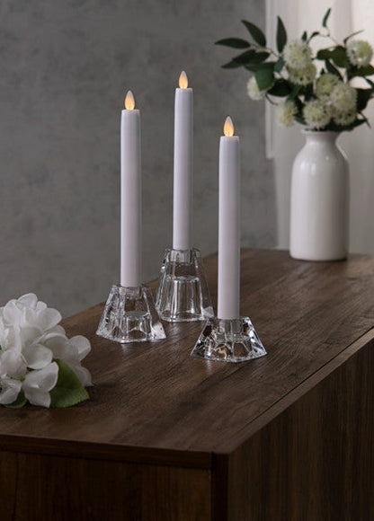 Crystal Clear Candle - Reversible Holder - 3.5 Inch
