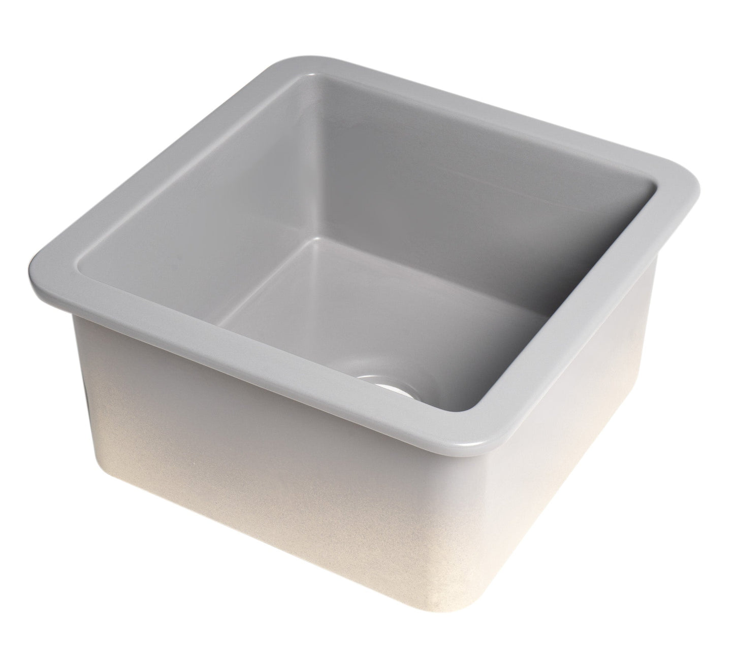 ALFI brand ABF1818S Square 18" x 18" Undermount / Drop In Fireclay Prep Sink
