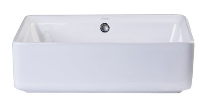 EAGO BA131  20" RECTANGULAR CERAMIC ABOVE MOUNT BASIN VESSEL SINK