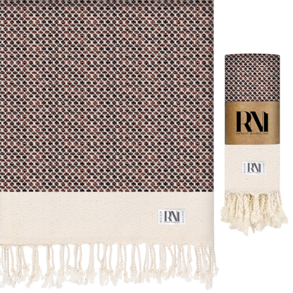 Mediterranean Boho Turkish Peshtemal Beach Bath Gym Yoga Towel 36” x 71”
