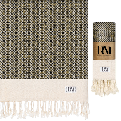 Mediterranean Boho Turkish Peshtemal Beach Bath Gym Yoga Towel 36” x 71”